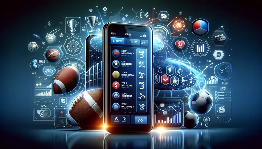 DALLE 2024 05 26 02.02.47   A modern visually appealing image featuring various smartphone screens displaying different sports betting apps. The background includes icons of pop cropped