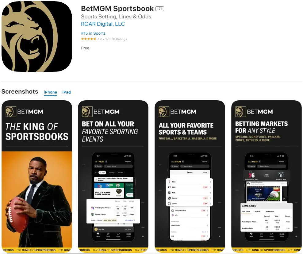 MGMsportsbookinAppStore