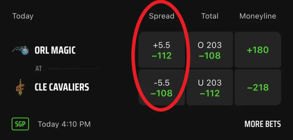 what does the + and - mean in betting